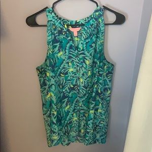 Lilly Pulitzer Button Front Silk Bailey Top